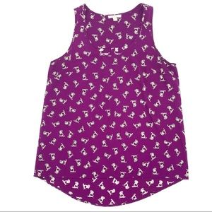 Pleione Purple Vespa Scooter Print Tank Top